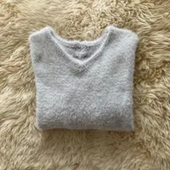 pou dou dou グレー ニット 長袖　フワフワ　モヘア