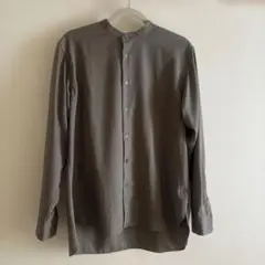tk.TAKEO KIKUCHI バンドカラー長袖シャツ Ｍ　カーキ