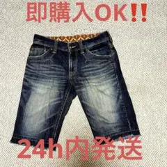 EDWIN デニムショートパンツ レザー調フラップポケット　サイズ30インチのサムネイル