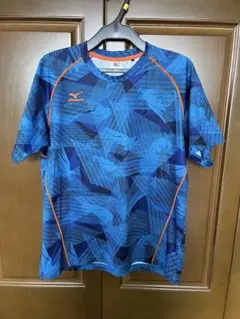 Mizuno 幾何学模様 Tシャツ 青