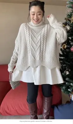 glamorous garden ドッキングケーブルニット