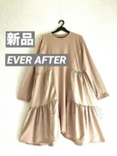 【EVER AFTER】新品 異素材切替 サイドティアードチュニックワンピース