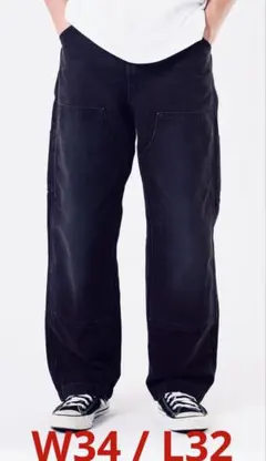 Levi's 568™ ルーズストレート ダブルニー ブラック　W34 ④