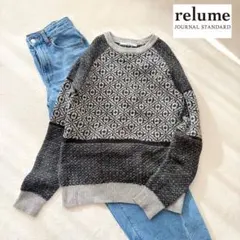 ❁JOURNAL STANDARD relume 総柄ニット グレー