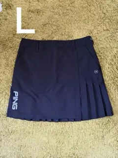 PING レディース 夏物ゴルフスカート ブラック Ｌサイズ