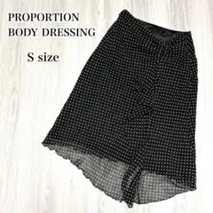 비율 몸 드레싱 フレアスカート ドット柄 水玉 シアー フリル