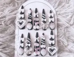 ロングネイルチップ 量産型 地雷系 ゴテゴテネイル つけ爪