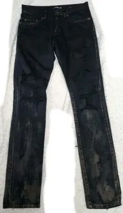 SAINT LAURENT PARIS エディ期 コーティングデニム デストロイ - メルカリ