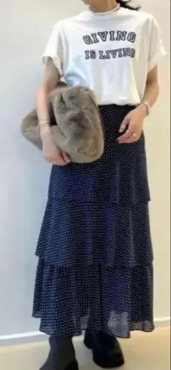 ミラオーウェンハートドット　ティアードナロースカート