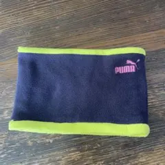 PUMA フリースマフラー ネイビー/グリーン/イエロー