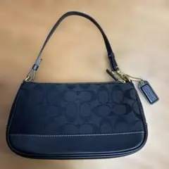 コーチ 6094 アクセサリーポーチ キャンバス レザー 黒 シグネチャー