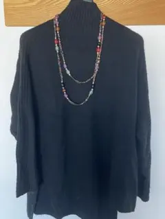 マルチカラービーズロングネックレス