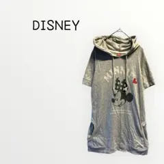 【Disney 】ミニーマウス フード付きパーカー グレー　半袖　トップス