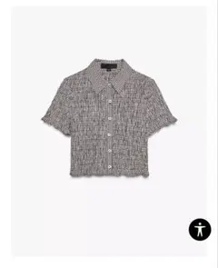 クロップド　ギンガムチェックシャツ