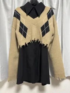 EMODA 2点セット　セーター＆ミニシャツワンピース