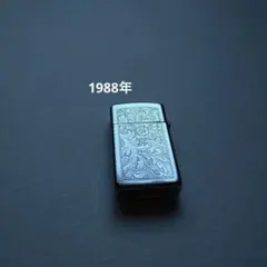 Zippo　エングレービング調装飾 1988年1月 　スリムタイプ ZIPPO