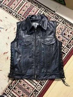 [最安]Sons of Anarchy レザーベスト 極美品 HEAVY MCベスト DX デラックス フロントファスナー無しタイプ