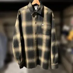 USA製 cal top オンブレ チェックシャツ L 黒 茶色