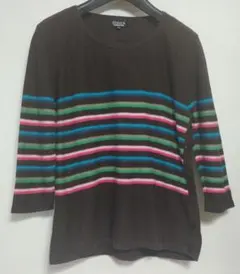 ソニアリキエル　マルチカラー　ボーダーニット　七分袖