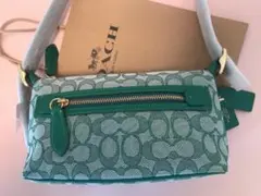 新品coach デミ バッグ・シグネチャー ジャカード