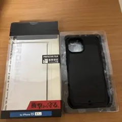 iPhone 15用衝撃吸収ケース ブラック　ELECOM