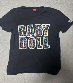 BABYDOLL Tシャツ ブラック レオパード柄