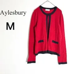 Aylesbury カーディガン 長袖 クルーネック バイカラー 羽織りM