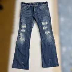 Levi'sブーツカット503ブルートリップダメージ30×32ローライズ