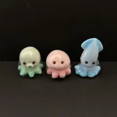 【新品】魚津水族館　真珠コーナー　フロッキー　マスコット　３つセット 魚津水族館真珠コーナーフロッキー置物❣️オリジナルカラー🩵水色の