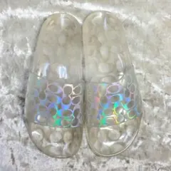 【美品】✨COACH 24cm サンダル シグネチャー総柄 クリア 7Bのサムネイル