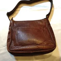 IBIZAブラウンレザーショルダーバッグ