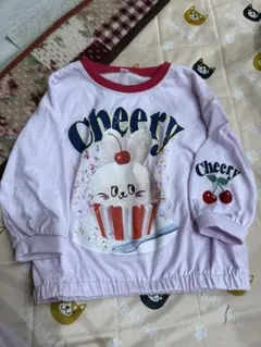 ピンク ウサギ カップケーキ ロンT 80センチ