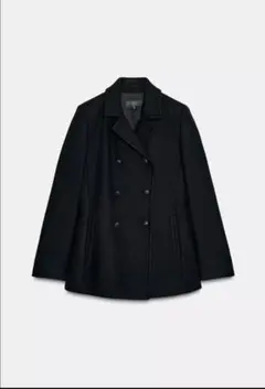 ‼️最終値下げ‼️ZARA ウール製ダブルブレストコート ブラック M