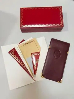 Cartier メガネケース ボルドー ゴールド金具 - メルカリ