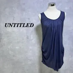 アンタイトル キャミワンピース オフショルダー 透け感 0 ネイビー 4195
