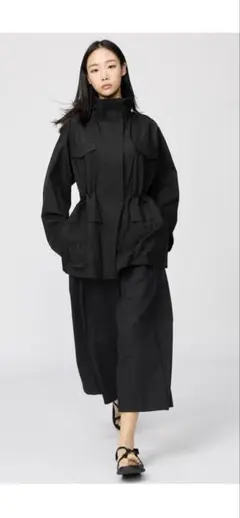 【新品】　ユニクロc コットンキュロット ブラック Lサイズ　キュロット