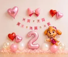 2歳　正規ライセンス　パウパトロール　スカイ　バルーン　風船　誕生日　飾りのサムネイル