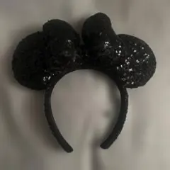 ディズニー　カチューシャ　ミニーちゃん　黒　スパンコール　ディズニーランド