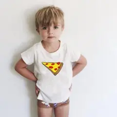 親子ペア Tシャツ ピザデザイン 100cm 110cm 半袖 キッズ 子供 夏