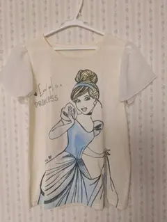 Disney シンデレラ 半袖Tシャツ シフォン袖　ディズニー　フリル袖