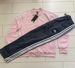 新品アディダスadidas☆girl's裏起毛ジャージ上下セット【160】