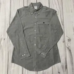 美品BrooksBrothersボタンダウン長袖シャツスーピマコットン製 グレー