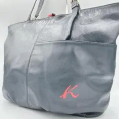 Kitamura トートバッグ レザー Kロゴ YOKOHAMA ネイビー