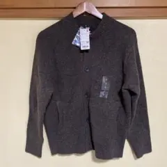 【新品】UNIQLO ダークブラウン スフレヤーン　カーディガン S