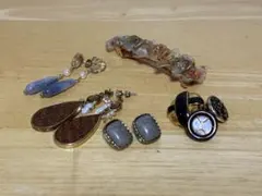 ハンドメイド作家　ピアス　バレッタ　アンティーク　髪飾り　まとめ売り