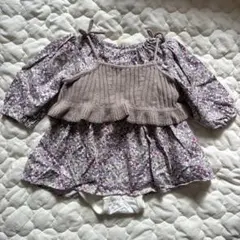プティマイン ワンピース ビスチェ セット 1歳 女の子 花柄 リバティー
