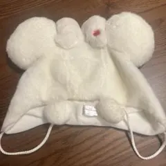 【美品】ディズニー/カチューシャ/帽子(ホワイトでピンクの♡付き)一度だけ使用