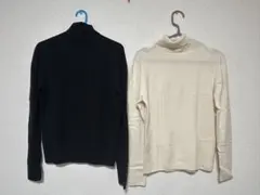値下げ！ユニクロ　カシミヤ タートルネック長袖ニット2色セット