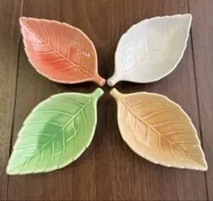 桂由美　葉型　小皿　4枚セット