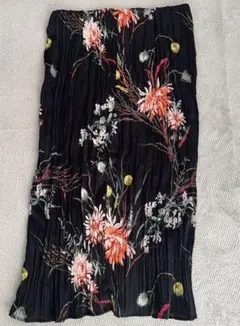 【H&M】花柄プリーツタイトスカート